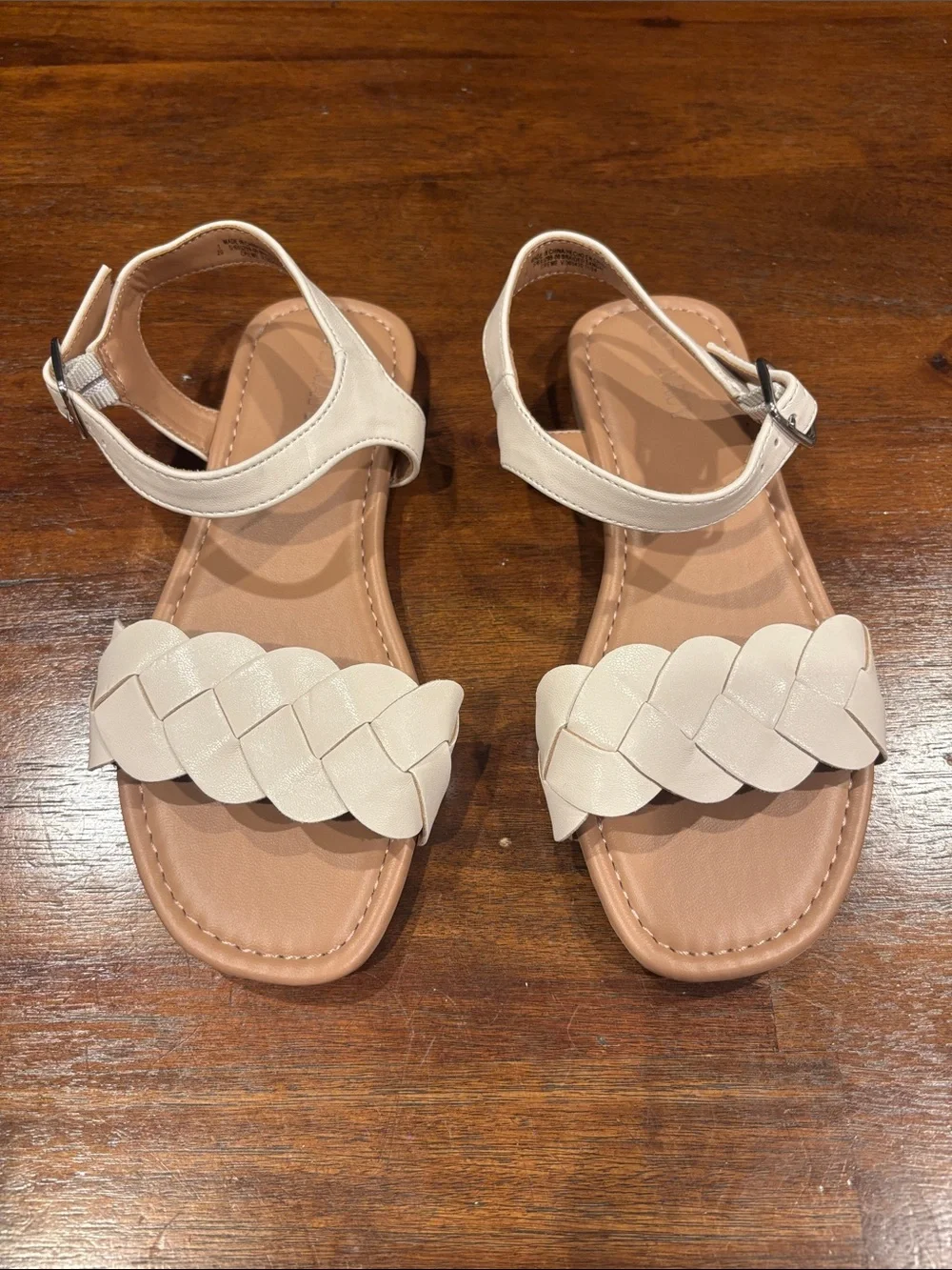 Old Navy Braided Front Ankle-Strap Sandals in Cream Girls size 1